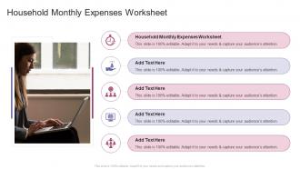 Household Monthly Expenses Worksheet In Powerpoint And Google Slides Cpb
