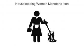Housekeeping Women Monotone Icon In Powerpoint Pptx Png And Editable Eps Format