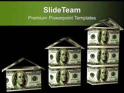Houses graph made from dollar bills powerpoint templates ppt themes and graphics 0213