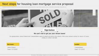 Housing Loan Mortgage Service Proposal Powerpoint Presentation Slides Unique Slides
