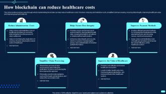 How Blockchain Can Reduce Healthcare Costs Transforming Healthcare BCT SS