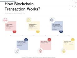 How blockchain transaction works block hold powerpoint presentation maker