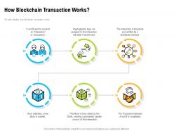 How blockchain transaction works permanent golden ppt powerpoint icon