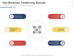 How blockchain transforming business cubes powerpoint presentation grid