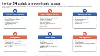 How Chat GPT Can Help To Improve Financial Business Finance Automation Through AI And Machine AI SS V