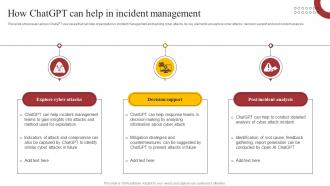 How ChatGPT Can Help In Incident How ChatGPT Is Revolutionizing Cybersecurity ChatGPT SS