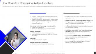 How Cognitive Computing System Functions Implementing Augmented Intelligence