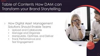 How Dam Can Transform Your Brand Storytelling Table Of Contents