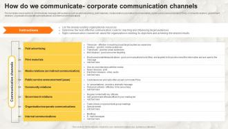 How Do We Communicate Corporate Communication Channels Stakeholder Communication Strategy SS V