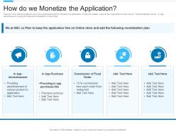 How do we monetize the application application investor funding elevator