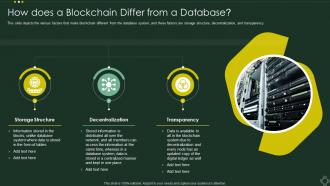 How Does A Blockchain Differ From A Database Cryptographic Ledger