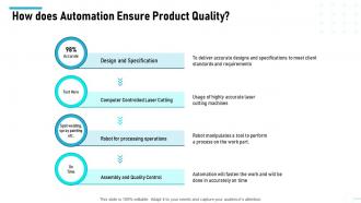 How does automation ensure product quality level of automation