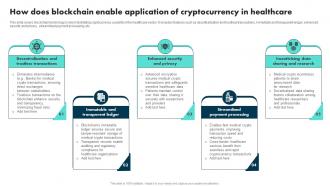 How Does Blockchain Enable Application Of Cryptocurrency In Healthcare Exploring The Role BCT SS