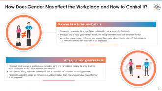 How does gender bias affect the workplace and how to control it edu ppt