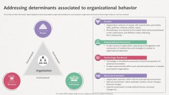 How Does Organization Impact Human Addressing Determinants Associated To Organizational