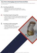 How firm is managing several financial risks presentation report infographic ppt pdf document