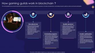 How Gaming Guilds Work In Blockchain Introduction To Blockchain Enabled Gaming BCT SS