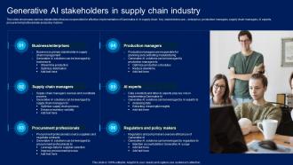 How Generative AI Is Revolutionizing Generative AI Stakeholders In Supply Chain Industry AI SS V