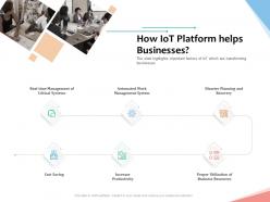 How iot platform helps businesses internet of things iot overview ppt powerpoint presentation aids