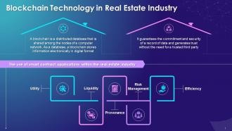 How Is Blockchain Technology Disrupting Real Estate Industry Training Ppt