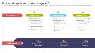 How Is IOT Significant In Overall Logistics Using IOT Technologies For Better Logistics