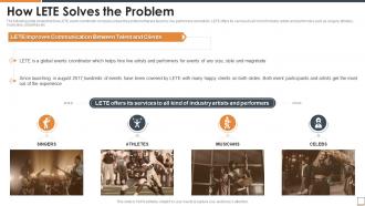 How lete solves the problem lete funding elevator ppt file ideas