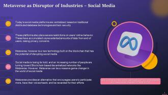 How Metaverse Is Disrupting Social Media Training Ppt