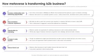 How Metaverse Is Transforming B2B Business Business To Business E Commerce Management