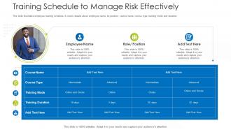 How Mitigate Operational Risk Banks Training Schedule To Manage Risk Effectively