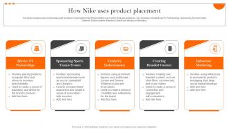 How Nike Uses Product Placement Ppt Powerpoint Presentation File Shapes Strategy SS