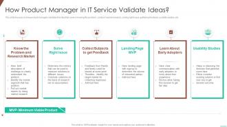 How product manager in it service validate optimizing product development system