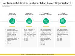 How successful devops implementation benefit organization ppt gallery visual aids