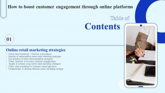 How To Boost Customer Engagement Through Online Platforms For Table Of Contents