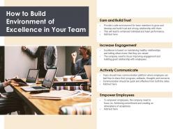 How to build environment of excellence in your team