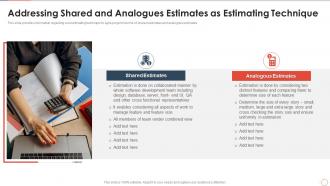 How to cost agile project addressing shared and analogues estimates as estimating technique
