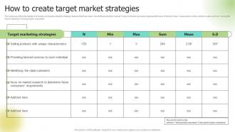 How To Create Target Market Strategies Selecting Target Markets And Target Market Strategies