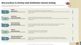 How To Develop An Effective Best Practices To Develop Retail Distribution Channel Strategy SS