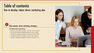 How To Develop Robust Direct Marketing Plan Table Of Contents MKT SS V