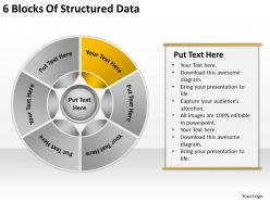 How to draw business process diagram 6 blocks of structured data powerpoint slides