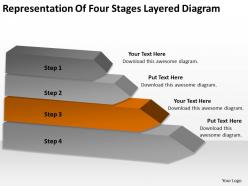 How to draw business process diagram of four stages layered powerpoint slides