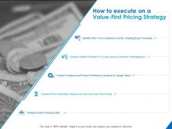 How to execute on a value first pricing strategy ppt powerpoint presentation professional design