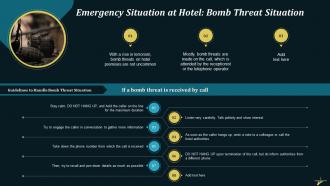How To Handle Emergency Situation Of Bomb Threat At The Hotel Training Ppt
