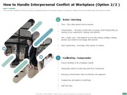 How to handle interpersonal conflict at workplace option eye contact ppt powerpoint presentation styles