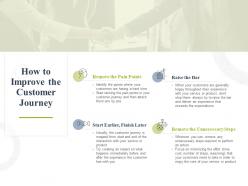How to improve the customer journey raise the bar ppt powerpoint presentation show