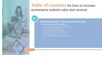 How To Increase Ecommerce Website Sales And Revenue Table Of Contents