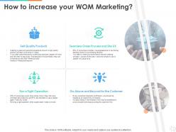 How to increase your wom marketing ppt powerpoint presentation model display