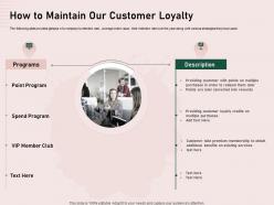 How to maintain our customer loyalty converted ppt powerpoint clipart