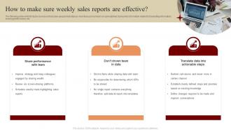 How to make sure weekly sales reports are effective