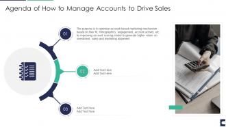 How to manage accounts to drive sales agenda of how to manage accounts