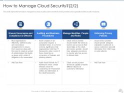 How To Manage Cloud Security Chain Cloud Security IT Ppt Guidelines